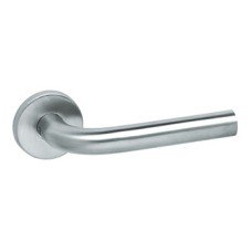 Lever Handles on Round Roses Stainless Steel Lita Startec Satin