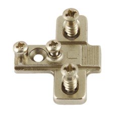 Mounting Plate Cruciform for Häfele 270° Hinge Keyhole Fixing Height 0 mm Pre-mounted Euro Screws