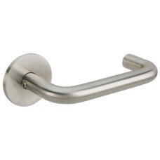 Lever Handles Round Section on Round Roses 316 Stainless Steel Snowdon Ø 19 mm satin