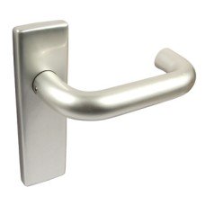 Lever Handles on Backplates for Latch Ø 20 mm Aluminium Satin anodised