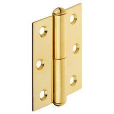Furniture Hinge Straight Rolled Steel For butting inset or overlay doors Right-hand brass plated