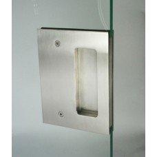 Flush Pull Handle to Suit 10-12 mm Glass Thickness Grade 316 Stainless Steel Back to back fixing Rectangular style satin stainless steel finish