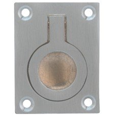 Ring Pull Handle Flush 50 x 38 x 12 mm Brass Polished
