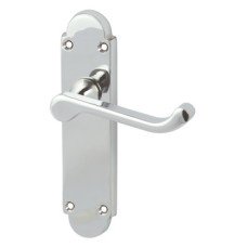 Lever Handles on Backplates for Latch 167 mm Zinc Alloy Designed for interior doors Satin nickel