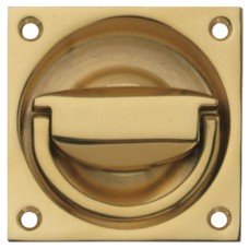 Ring Handle Flush to Operate Brass Size (A) 90 x 90 mm Ø 85 mm polished