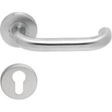 Lever Handles Shaped on Round Roses 304 Stainless Steel Chase Startec Pair of lever handles and roses Satin