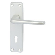 Lever Handles on Backplates for Lever Lock Aluminium Cransley Satin anodised