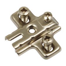 Cruciform Mounting Plate for Slide On Hinges with Pre-Mounted Euro Screws One Part Plate Height 2 mm