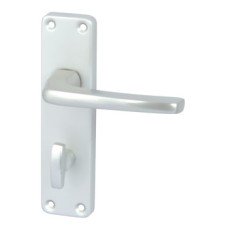 Lever Handles on Backplates for Bathroom Lock  Aluminium Cransley Satin anodised