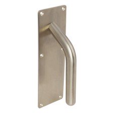Pull Handle on Backplate Anti-Ligature Solid Stainless Steel Satin stainless steel