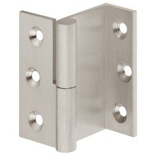 Cranked Hinge for Butting Overlay Doors Brass Crank L1 Left hand matt nickel plated