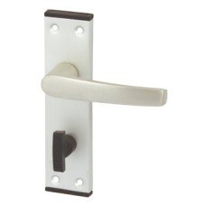 Lever Handles on Backplates for Bathroom Lock Aluminium Satin anodised