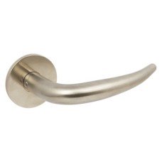 Lever Handles on Round Roses 316 Stainless Steel Tusk Satin