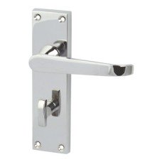 Lever Handles Plain Victorian on Backplates for Bathroom Lock Zinc Alloy Satin nickel