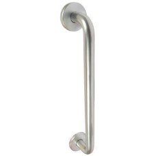 Pull Handle Ø 20 mm with Round Roses Aluminium Face fixing Fixing centres 225 mm satin anodised