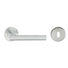 Lever Handle Set 304 Stainless Steel HL02 Häfele Pair of lever handles and roses With standard keyway escutcheon polished