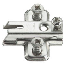 Mounting Plate Super Compact Cruciform One Part Plate for Grass Slide On System Hinges Height 0 mm Pre-mounted Euro screw fixing