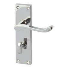 Lever Handles Scroll on Backplates for Bathroom Lock Zinc Alloy Satin nickel