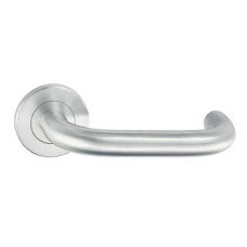 Lever Handle Set 304 Stainless Steel HL04 Häfele Pair of lever handles and roses With Euro profile cylinder escutcheon polished