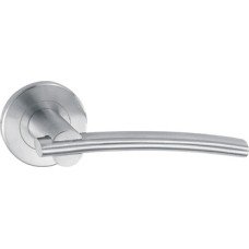 Lever Handle Set 304 Stainless Steel HL08 Häfele Pair of lever handles and roses with escutcheon/WC set With Euro profile cylinder escutcheon satin