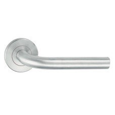 Lever Handle Set 304 Stainless Steel HL05 Häfele Pair of lever handles and roses With Euro profile cylinder escutcheon polished