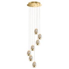 LED Ceiling Pendant Adjustable Rated IP20 7 Light Terrene Mains voltage Gold finish