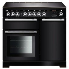 Range Cooker Electric Induction 1000 mm Rangemaster Encore Deluxe 100 Black with chrome trim - EDL100EIBL/C