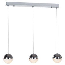 LED Ceiling Bar Pendant Adjustable Rated IP20 3 Light Eclipse Mains voltage Polished chrome finish