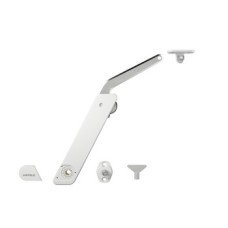 Single Door Flap Fitting Individual Set for One-Sided Application Free Flap H 1.5 Plastic with metal support arm version Model B left mounting white finish