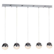 LED Ceiling Bar Pendant Adjustable Rated IP20 5 Light Eclipse Mains voltage Polished chrome finish