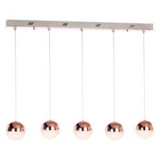 LED Ceiling Bar Pendant Adjustable Rated IP20 5 Light Eclipse Mains voltage Copper finish