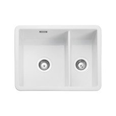 Sink Ceramic 1.5 Bowl Rangemaster CRUB3216 Undermount White - CRUB3216WH