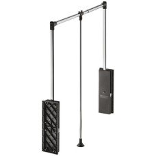 Pull Down Wardrobe Rail for Internal Wardrobe Width 870-1190 mm For mounting on side panel Nickel plated/black finish