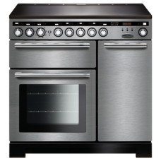 Range Cooker Electric Induction 900 mm Rangemaster Encore Deluxe 90 Stainless steel with chrome trim - EDL90EISS/C