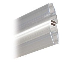 Shower Seal Angled Magnetic Seal 180° Length 2010 mm Suitable for toughened glass doors 6-8 mm thick Transparent PVC finish