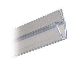Shower Seal Door Jamb Profile for 180° Applications Length 2010 mm Suitable for toughened glass doors 6-8 mm thick Transparent PVC finish
