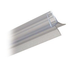 Shower Seal Bottom H-Profile with Drip Rail Lip 135° Length 2010 mm Suitable for toughened glass doors 6-8 mm thick Transparent PVC finish