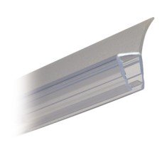 Shower Seal H-Profile for Overlapping Shower Door Arrangement Length 2010 mm Suitable for toughened glass doors 6-8 mm thick Transparent PVC finish
