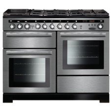 Range Cooker Dual Fuel 1100 mm Rangemaster Encore Deluxe 110 Stainless steel with chrome trim - EDL110DFFSS/C