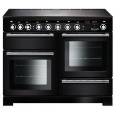Range Cooker Electric Induction 1100 mm Rangemaster Encore Deluxe 110 Black with chrome trim - EDL110EIBL/C