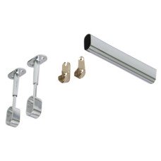 Wardrobe Rail Corner Set Polished chrome and nickel plated finish
