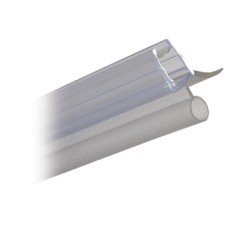 Shower Seal Bottom H-Profile with Bulb Seal Length 2010 mm Suitable for toughened glass doors 6-8 mm thick Transparent PVC finish