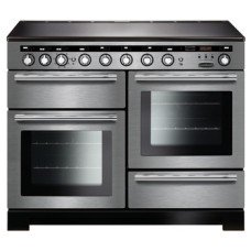 Range Cooker Electric Induction 1100 mm Rangemaster Encore Deluxe 110 Stainless steel with chrome trim - EDL110EISS/C