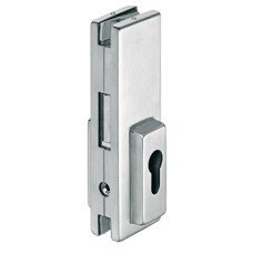 Patch Fitting Lock with Profile Cylinder Aperture Startec For left or right hand use Matt stainless steel finish
