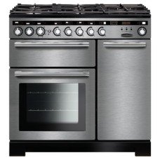 Range Cooker Dual Fuel 900 mm Rangemaster Encore Deluxe 90 Stainless steel with chrome trim - EDL90DFFSS/C