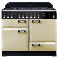 Range Cooker Dual Fuel 1100 mm Rangemaster Elan Deluxe 110 Cream finish chrome trim