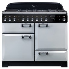 Range Cooker Dual Fuel 1100 mm Rangemaster Elan Deluxe 110 Royal pearl finish chrome trim