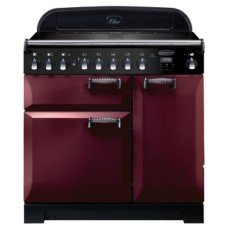 Range Cooker Electric Induction 900 mm Rangemaster Elan Deluxe 90 ELA90EICY/ - Cranberry finish chrome trim