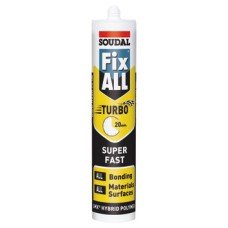 Super Fast Sealant and Adhesive SMX Hybrid Polymer Tube 290 ml Soudal Fix All Turbo Black