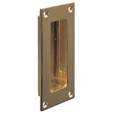 Pull Handle Flush 102 x 51 mm Brass Suitable for sliding and folding timber doors Satin nickel plated